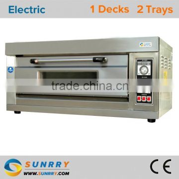 Commercial full-automatic single deck 2 trays portable electric bread baking oven for sale