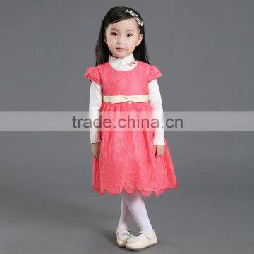 Wholesale best-selling short sleeve embroidery lace clothes girls fancy dress