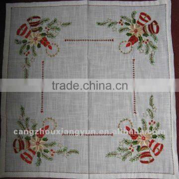 MZ hand Christmas embroidery table cloth cotton/linen