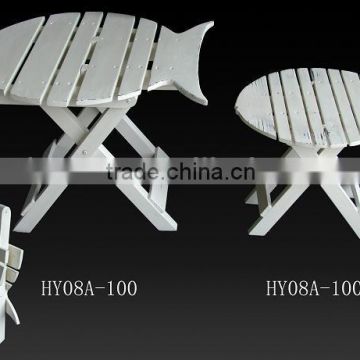 Decorative fish shape foldable wood chair for garden