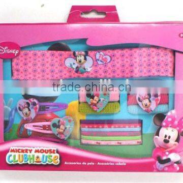 OEM--17PCS MINNIE HAIR ACCESSORIES SET(HAIRBAND,HAIR ELASTIC,HAIR CLIP,HAIR PONY)