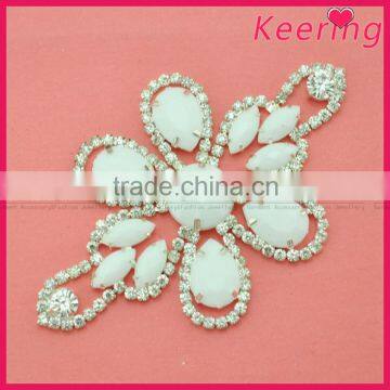 fashion shiny crystal embellishment with white beads WRE-251