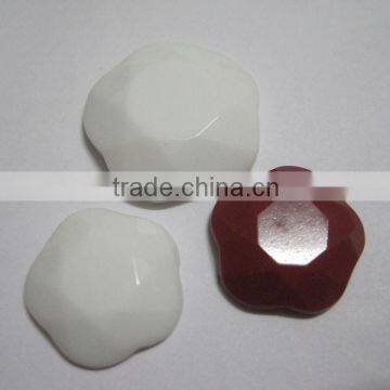 Gemstone white glass flower cabochon faceted jewelry beads