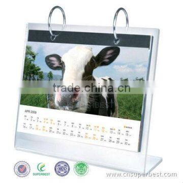 Hot sale acrylic calendar holder with metal ring