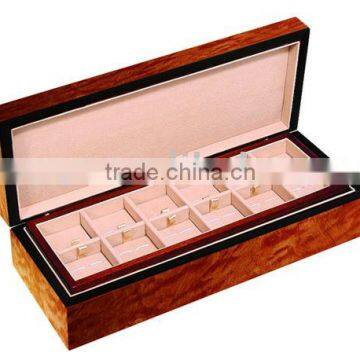 High gloss mahogany Wooden cufflink packaging box