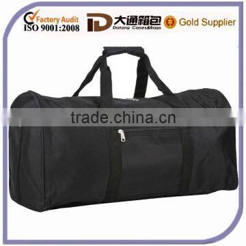 Black Nylon Duffle Overnight Weekend Gym Tote Round Shape Sports Bag