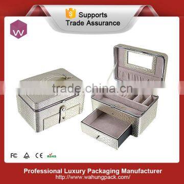 Customized leather silver jewelry box