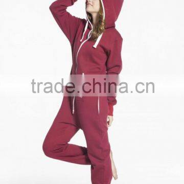 Wholesale Unisex Deep Red One Piece Jumpsuit adult romper