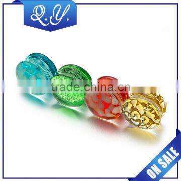 Double Flared Glass Tunnels Plugs Safety Ear Gauges with High Quality