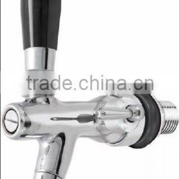 100% Stainless Steel 304 Flow Control Beer Faucet -With Compensator, Threaded Spout & John Guest Fitting