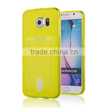 Ultra thin TPU case cover with bank card for Samsung Galaxy S6