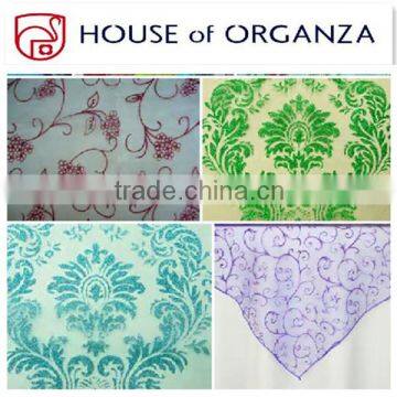 Flocking Organza Fabric For Banquet Decoration