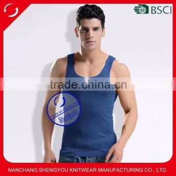 Custom wholesale 100% cotton blank mens gym tank top