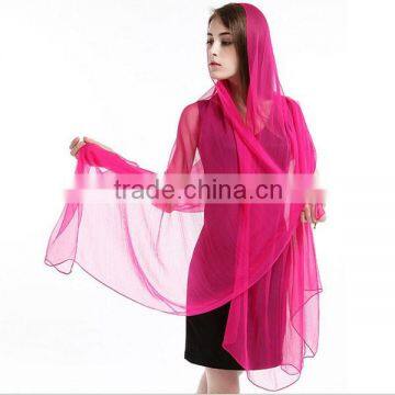100% raw silk georgette ourtdoor sun shawl, solid summer scarf with pendants