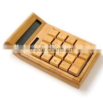 Ecofriendly Nature Bamboo Wood Solar Powered 12 Digits Calculator photo-3