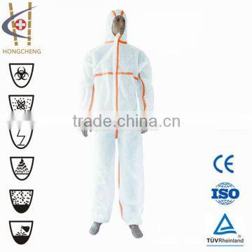 Safety product non woven white acid resistant chemical coverall