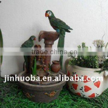 Polyresin Small electric Fountain with bird