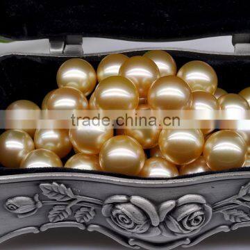 Saltwater 5--7mm Deep Golden Broome South Sea Loose Pearls photo-6