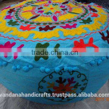 Suzani Cotton Pouf/Ottoman Cover Manufactures in jaipur