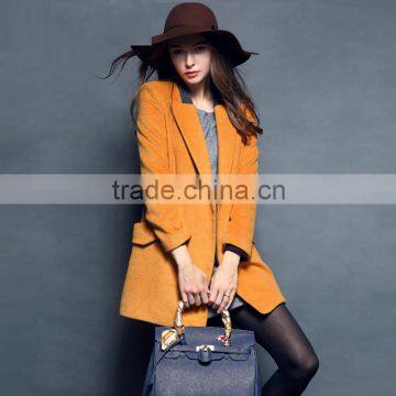 Winter Women's Boyfriend Style Wool Trench Warm Slim Jacket Coats Overcoat OEM Type Clothes Factory Manufacturer Guangzhou