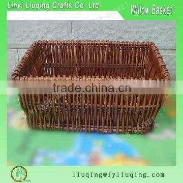 Liuqing wholesale simple white corner wicker storage basket for home or office storage with neat liner