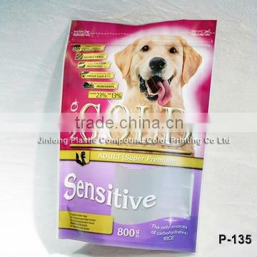 stand up pouch for dog food with clear window