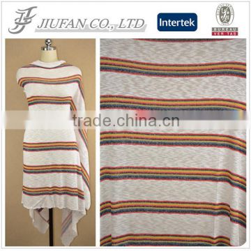 Jiufan Textile Good Quality Yarn Dyed Striped Hacci Soft Rayon Polyester Knitting Fabric