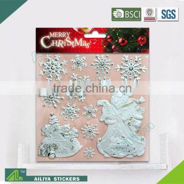 BSCI factory audit Christmas 3D Eco-friendly decorative removable rhinestone sticker sheets