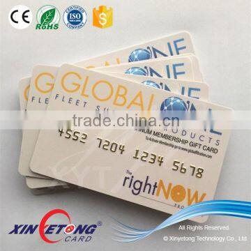 85.5X54mm ISO Standard Size PVC Business Card with Embossing Number