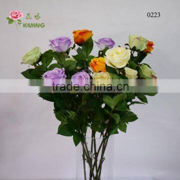 professional manufactuer flower making good quality fabric flower rose for wedding decoration