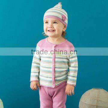 DB844 dave bella 2014 fall/winter printed long sleeve baby clothing sets for girl wholesale sets baby clothing knitded sets