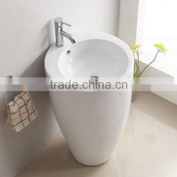 YL2018B One Piece Free Standing Ceramics Pedestal Basin photo-2