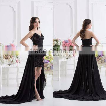 Real Sample black evening dress porn romantic latest party gowns designs CYE-086