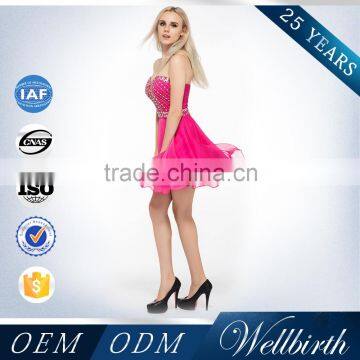 Beautiful Crystal Beaded Sleeveless Fashionable Korean Short Sexy Cocktail Dress Patterns photo-4