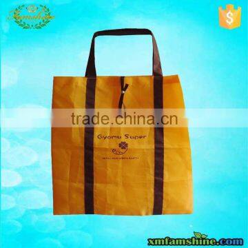 promotional polyester reusable folding shopping bag