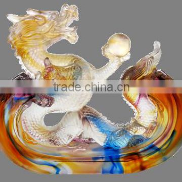 peaceful dragon liuli colored glaze crafts