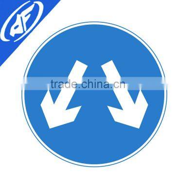 Reflective adhesive Pass either side traffic sign