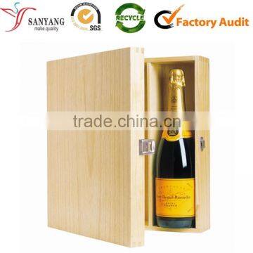 high quality custom wholesale wooden wine gift box for double bottles