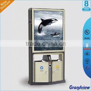 outdoor LED scrolling lightbox,solar Advertising street litter bin