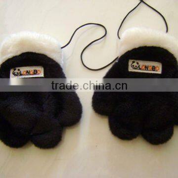 CUTE MINI SOFT EMBROIDERED PLUSH BABY GLOVE WITH LABEL FOR WINTER