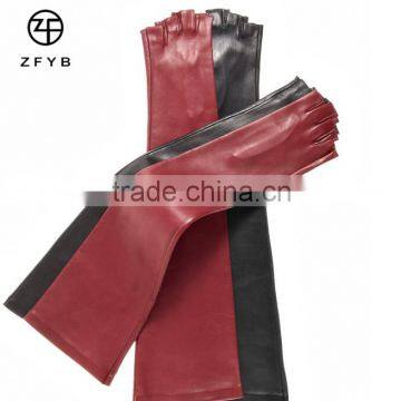 Women's Long Elbow Length Winter Gloves with 1/2 Fingers (8 Button Length)/fingerless gloves