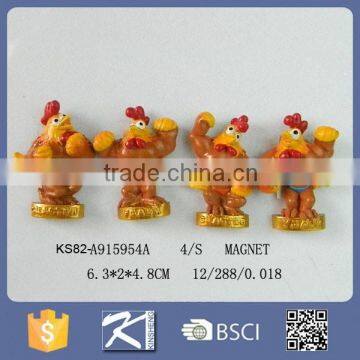 2017 top selling Wholesale Cheap Custom Resin Rooster Shape Refrigerator Magnet