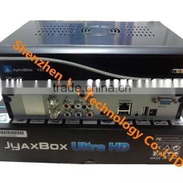 Stocks for 2015 newest North America JyaxBox Ultra HD V20 MPEG4 8psk satellite receiver with WIFI and JB200 module diseqc