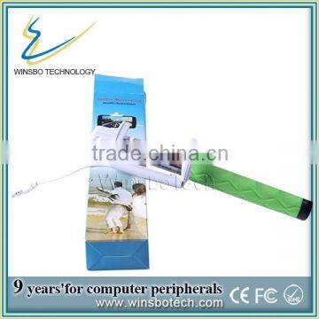 2015 wholesale promotional cheap wired selfie stick