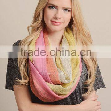 100%polyester new spring flow comb loop print scarf