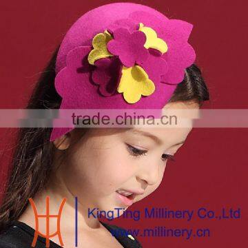 Wholesale Girls Fashion Wool Fascinators/Headpieces Red/Yellow Decorative Hat