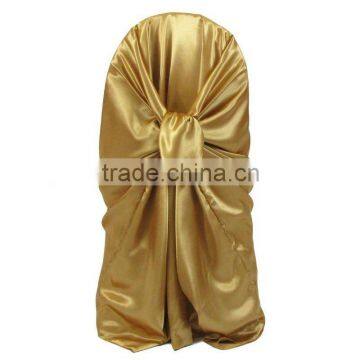 Gold universal satin chair cover&satin self-tie chair cover