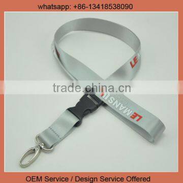 Promotional China wholesale custom printed sublimation polyester lanyard grey lanyard