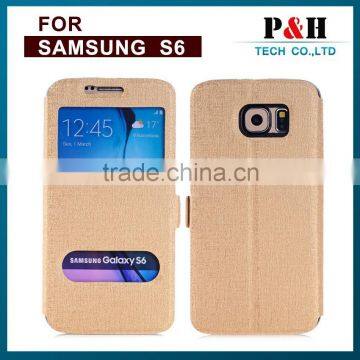 Incoming Call Window Leather Case for Samsung Galaxy S6 photo-2