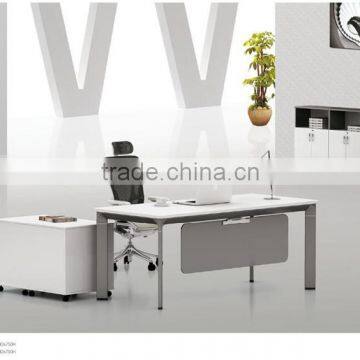 custom made white concise style modern executive office desk FOH-N2017